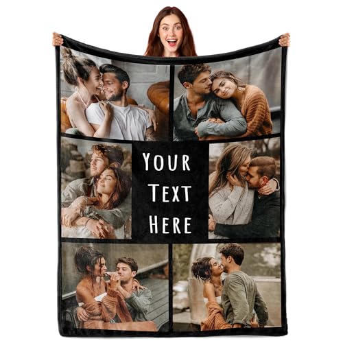 Custom Memory Blanket - Personalized Photo and Text Throw for Family Celebrations and Keepsakes