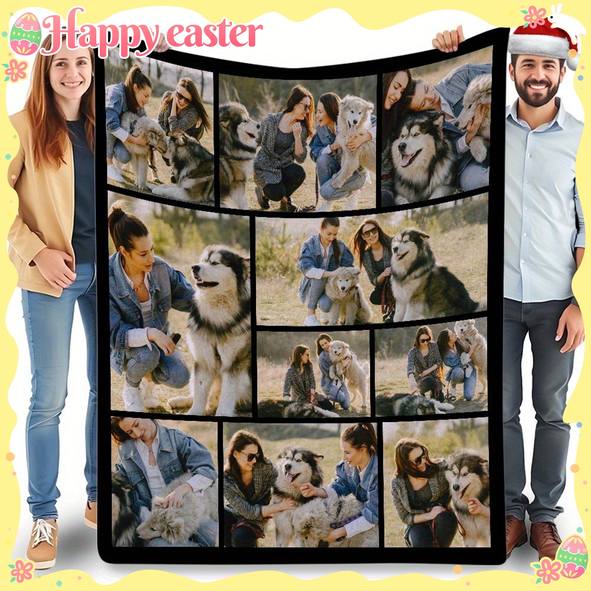 Custom Blanket with Pictures - Soft Flannel Photo Throw