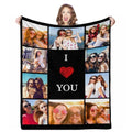 Custom Winter Throw Blanket - Personalized Picture Gift for Families