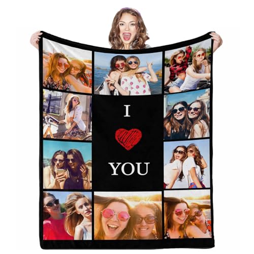 Custom Winter Throw Blanket - Personalized Picture Gift for Families