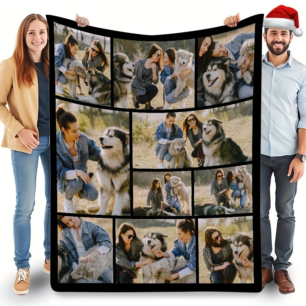 Personalized Family Photo Blanket Gift - Soft Flannel Throw
