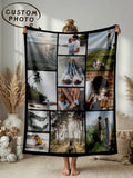 Custom Photo Blanket - Soft Cozy Throw for Couples, Family and Gift Moments