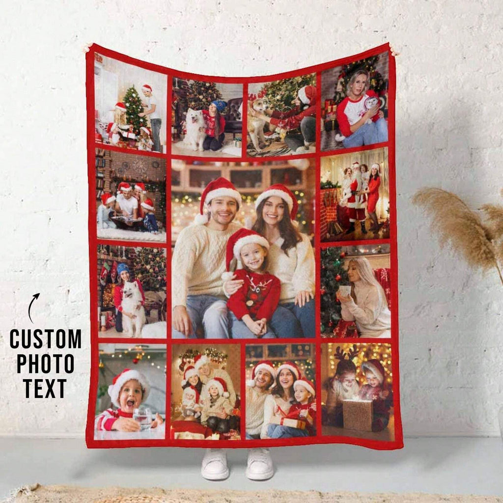 Personalized Flannel Blanket - Soft Custom Throw Featuring Your Photos and Message