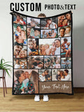 Custom Photo Blanket - Personalized 8 Photo Collage Throw for Birthday Gift