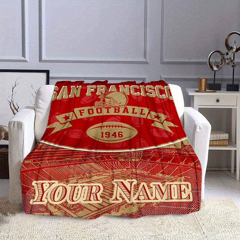 Custom Cozy Blanket for Grandpa - Personalized Family Photo Collection