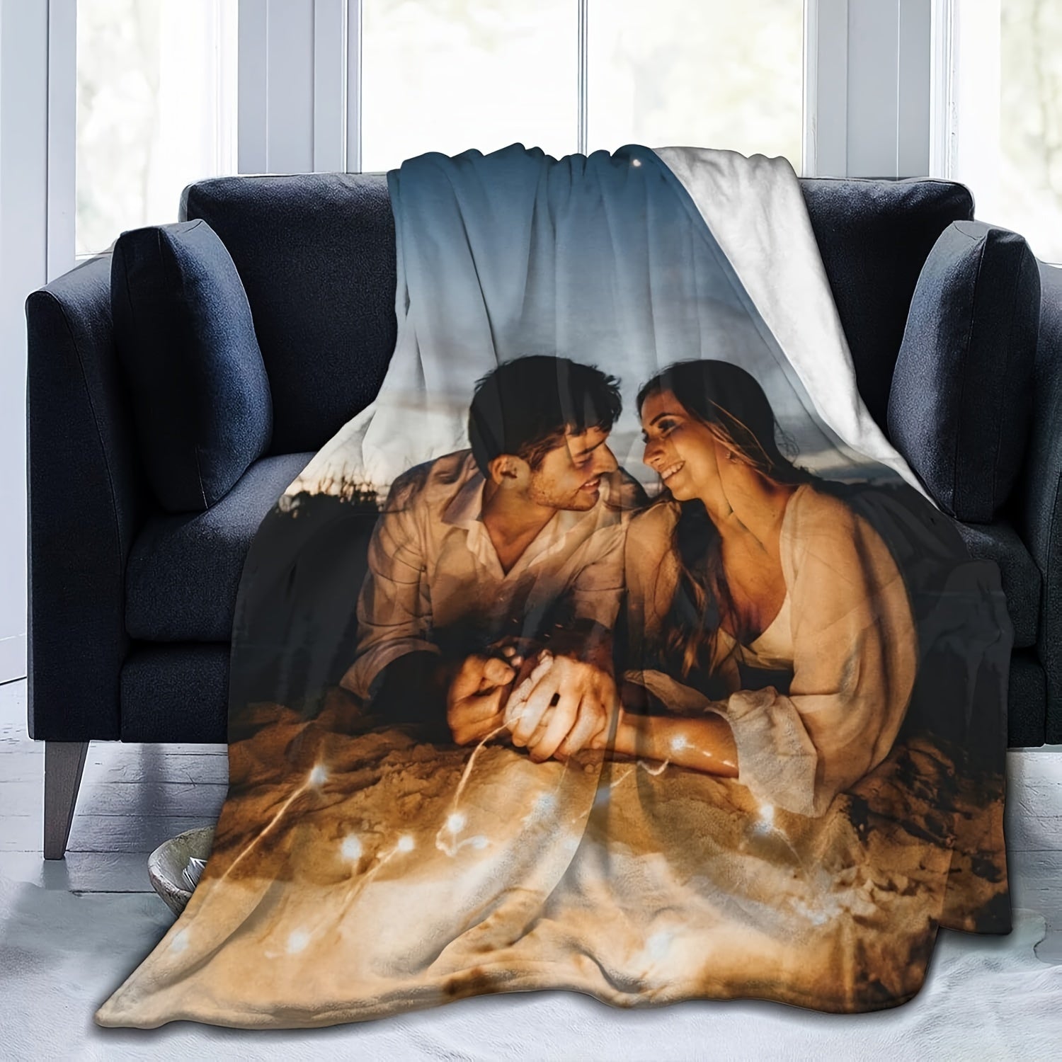 Custom Family Picture Keepsake - Personalized Throw Blanket