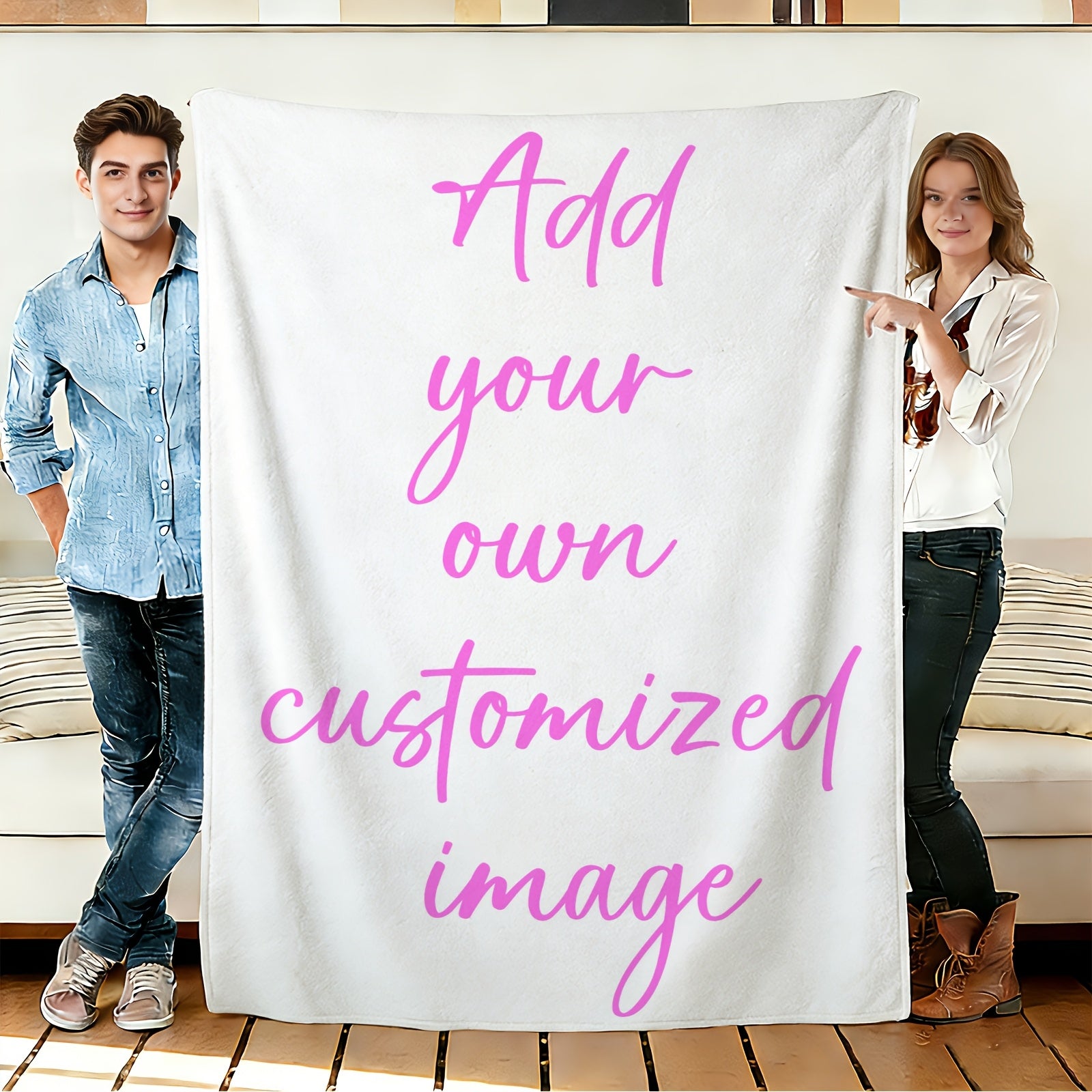 Personalized Family Photo Throw - Cozy Decorative Blanket