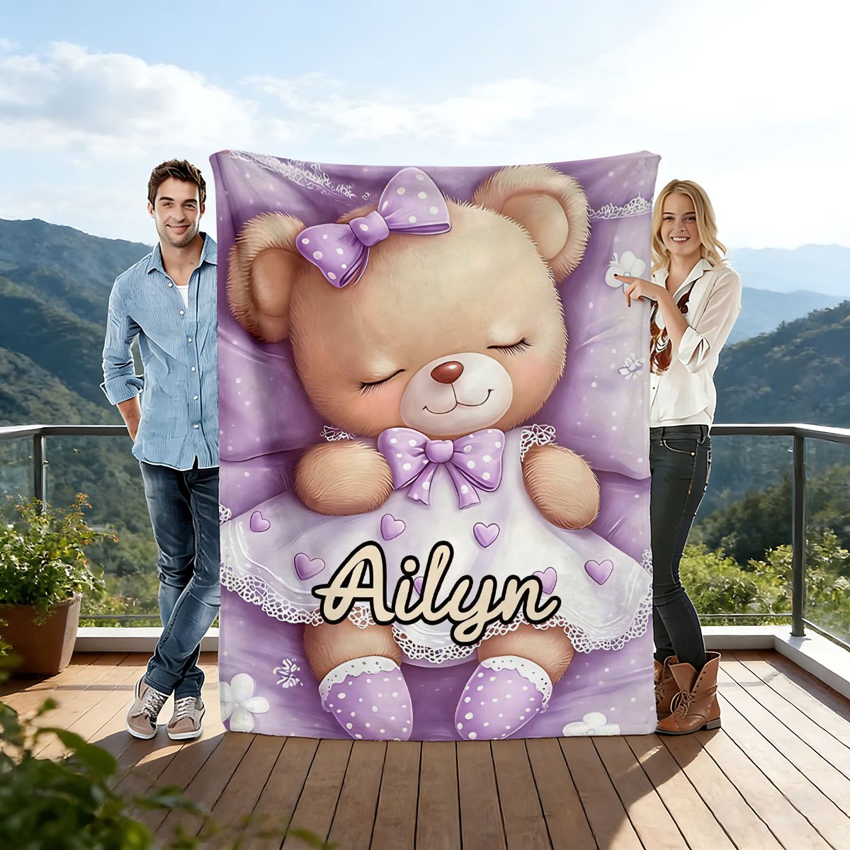 Custom Grandma Photo Blanket - Personalized Family Gift