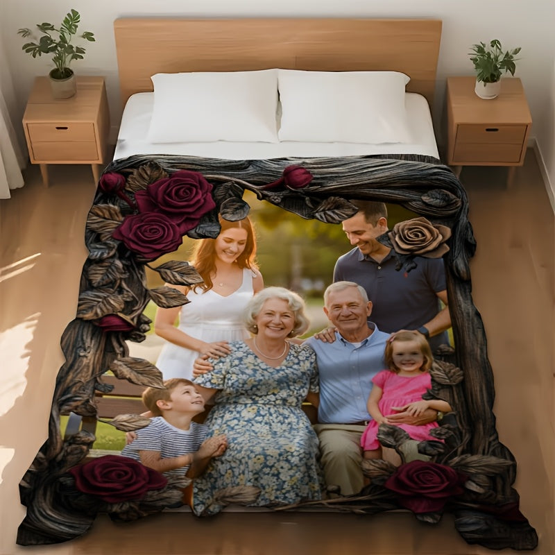 Personalized Mother's Comfort Throw - Custom Family Photo Design