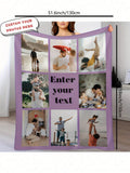 Personalized Face Photo Blanket - Soft Custom Name Throw for Cozy Home Comfort