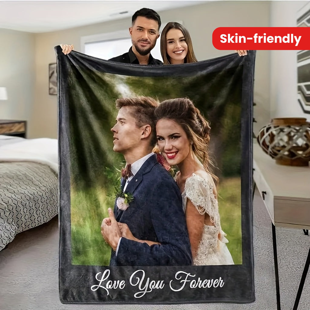 Personalized Dad Keepsake Blanket - Custom Family Pictures and Memories