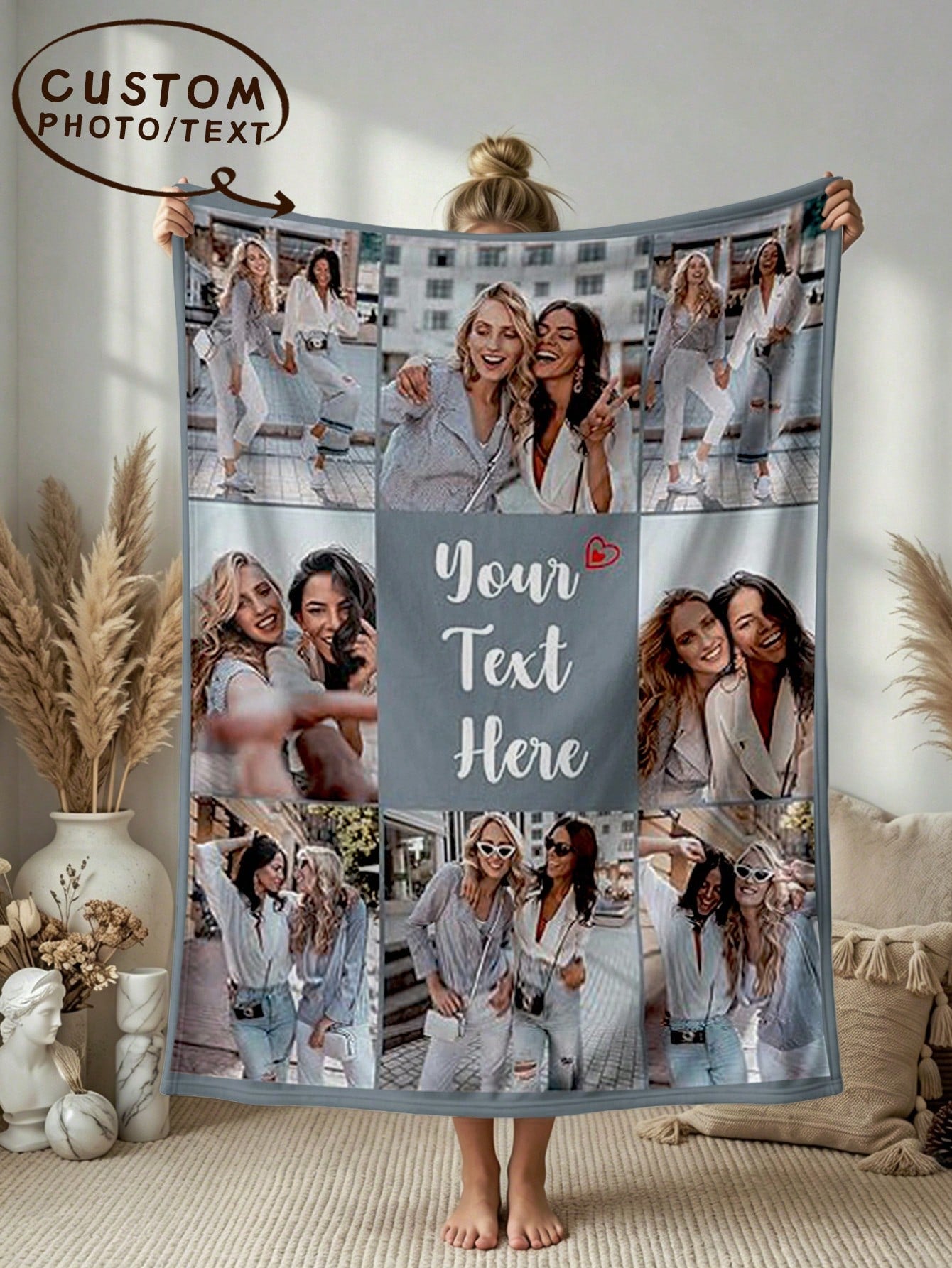 Personalized Blanket - Custom Photo Throw for Family, Friends, Home Decor