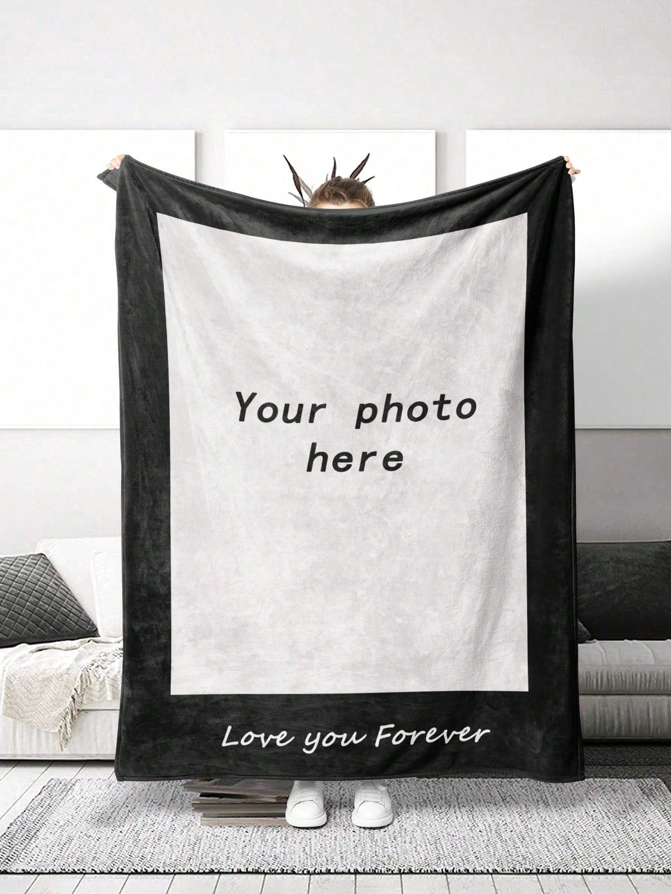 Custom Name Flannel Blanket - Personalized Throw for Bed, Sofa, Outdoor Use