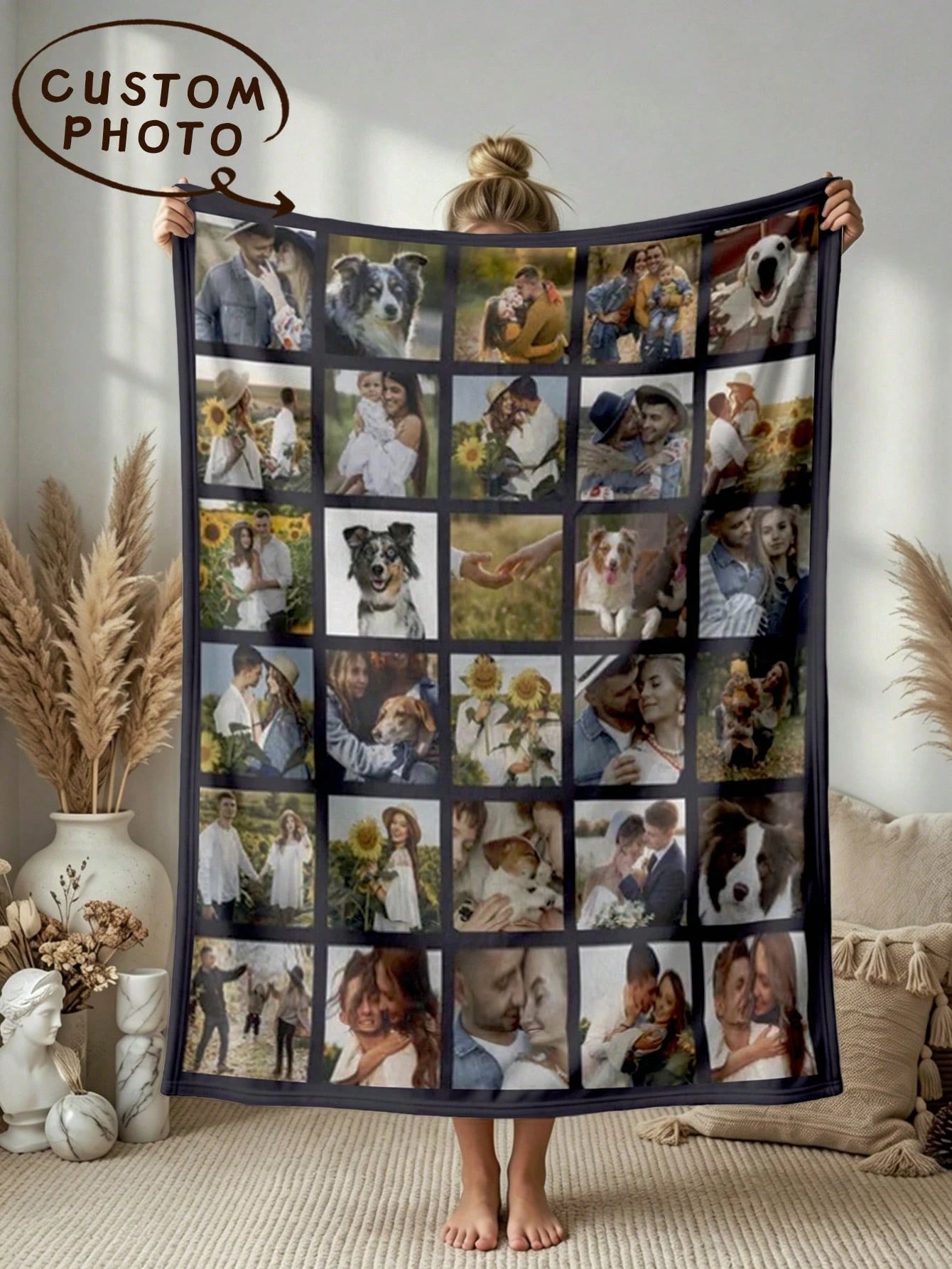 Personalized Photo Blanket - Soft Custom Throw with Your Favorite Memories