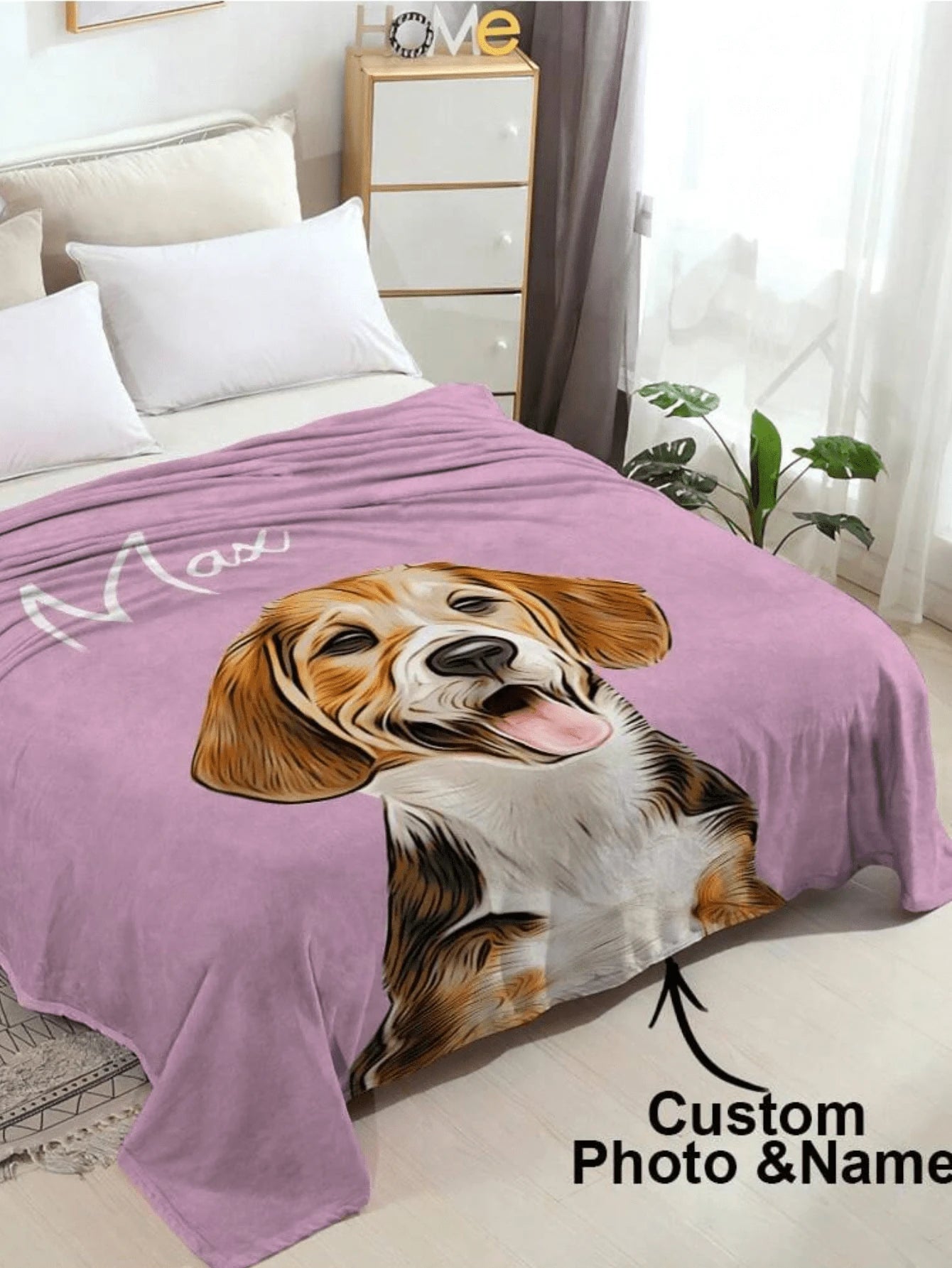 Custom Photo Blanket - Personalized Photo and Text Collage Throw for Gifts