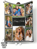Custom Photo Blanket - Personalized Throw with Photo and Text for Bed