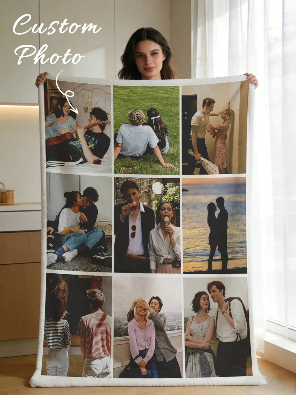 Custom Photo Flannel Blanket - Personalized Throw for Family and Birthday Gifts