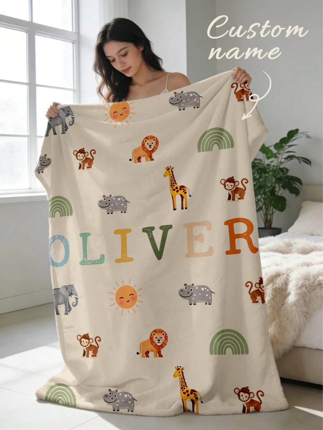 Custom Flannel Name Blanket - Personalized Throw for Bed, Sofa and Gifts