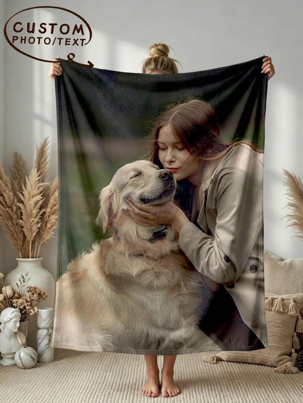 Custom Photo Blanket - Personalized Cozy Throw for Family Gifts, Couples and Cherished Memories