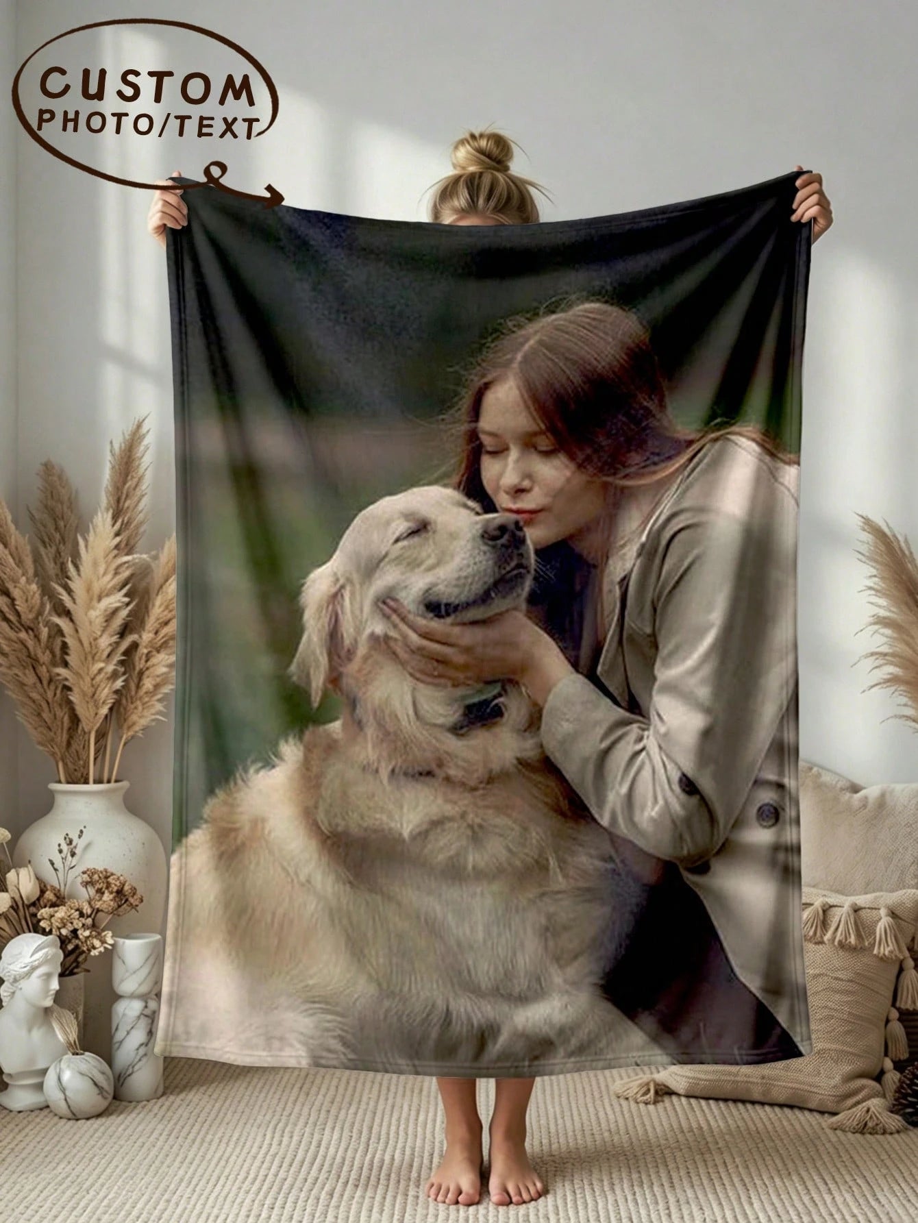 Custom Photo Blanket - Personalized Cozy Throw for Family Gifts, Couples and Cherished Memories
