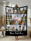 Personalized Photo Blanket - Soft Custom Throw Featuring 8 Photos and Text