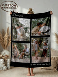 Custom Photo Blanket - Personalized Collage Throw with 8 Photos for Birthday Gifts