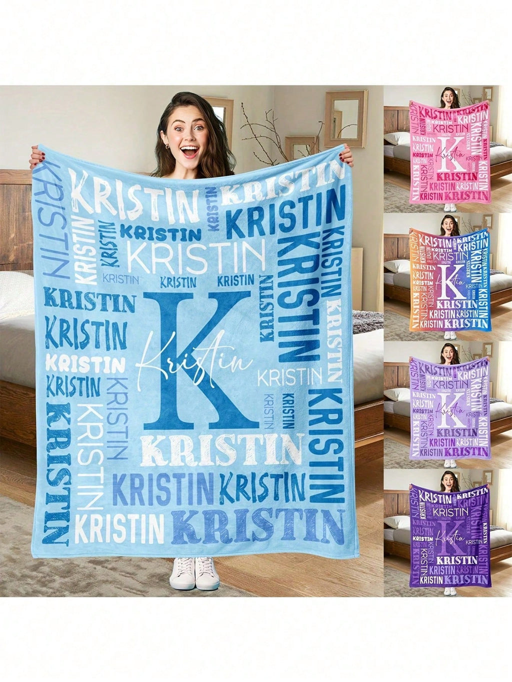 Personalized Name Fleece Blanket - Soft Custom Throw for Home and Gift Use