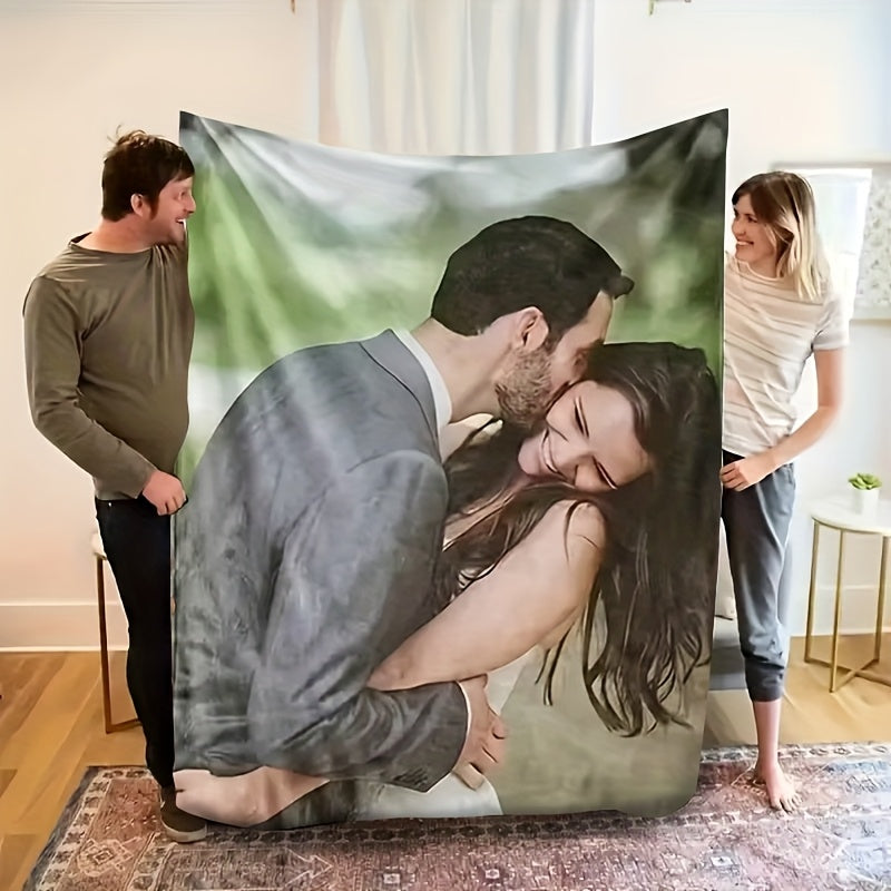 Custom Anniversary Photo Throw - Unique Memory Blanket