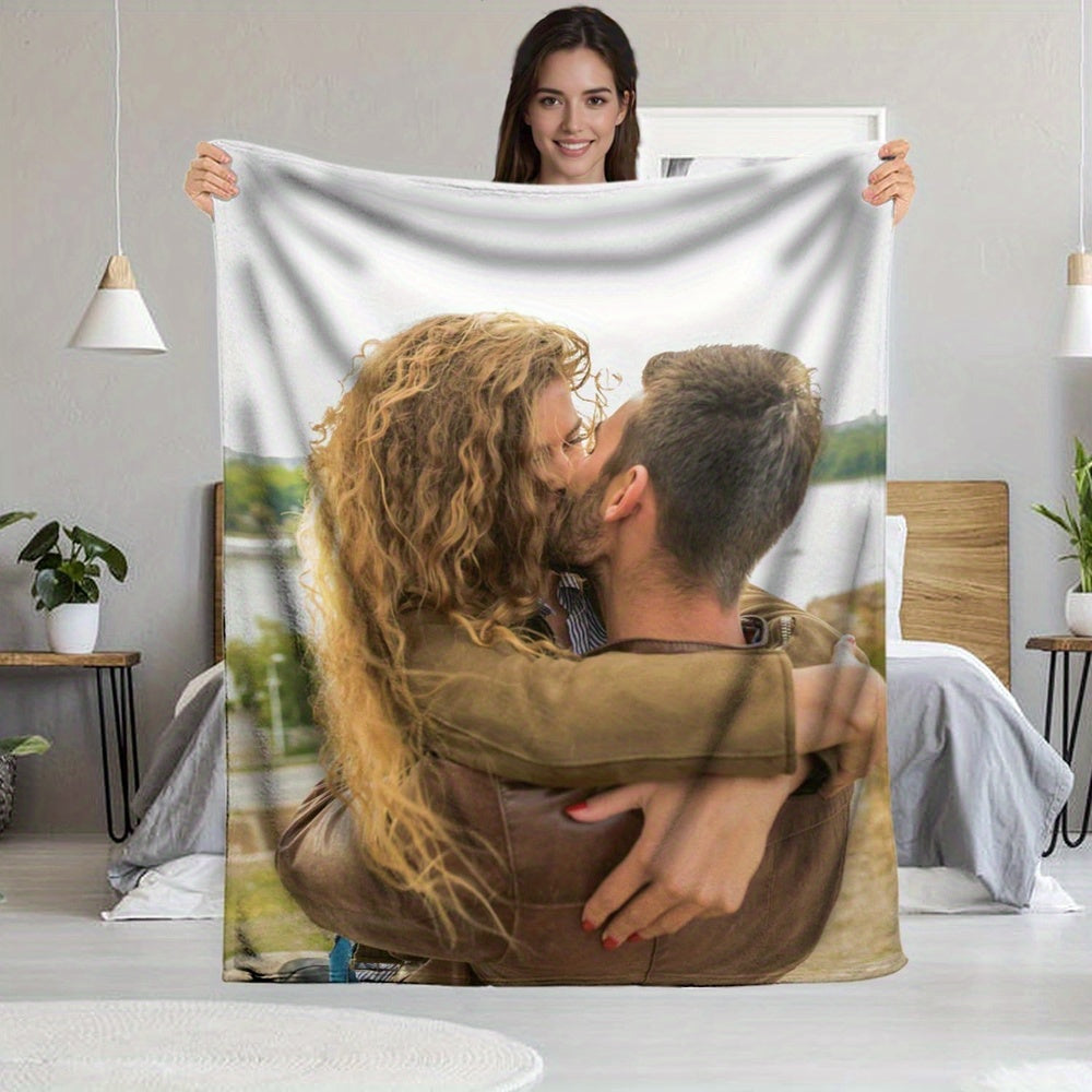 Personalized Family Picture Throw - Warm Flannel Design