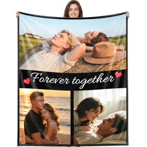 Custom Flannel Blanket - Personalized Photos and Text for Family Gifts