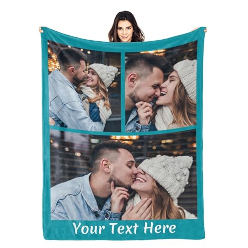 Personalized Throw Blanket - Custom Photo and Text Design for Birthday, Anniversary and Holiday Gifts