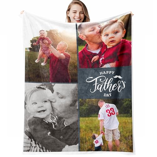 Personalized Picture Throw Blanket - Custom Family Gift for Home Use