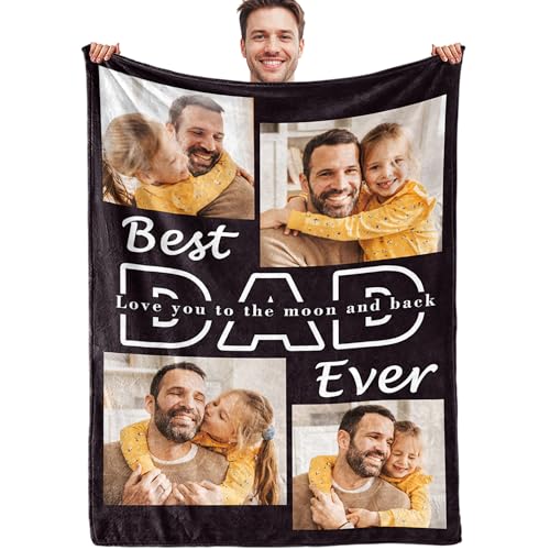 Custom Picture Blanket - Personalized Father's Day Gift for Dad, Husband and Family Members