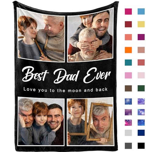 Personalized Photo Throw - Heartfelt Gift for Dad, Husband and Family Memories
