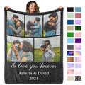 Custom Couple Photo Blanket - Personalized Throw for Romantic Gifts