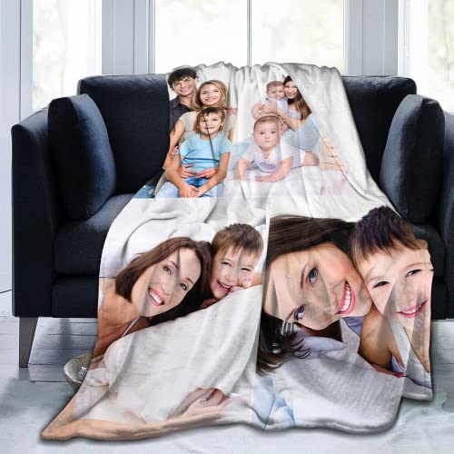 Custom Birthday Blanket - Personalized Photo Throw Gift for Family