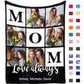 Custom Photo Gift Blanket - Personalized Throw with Picture and Text for Loved Ones