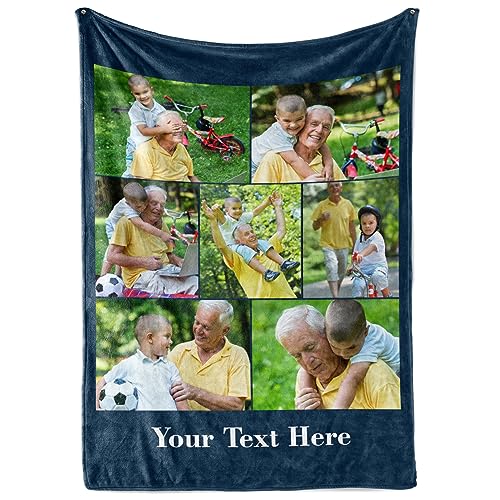 Personalized Blanket with Text - Custom Photo Throw for Family Gifts