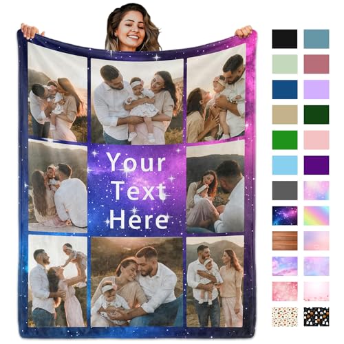 Personalized Throw Blanket - Custom Picture Gift for Grandparents
