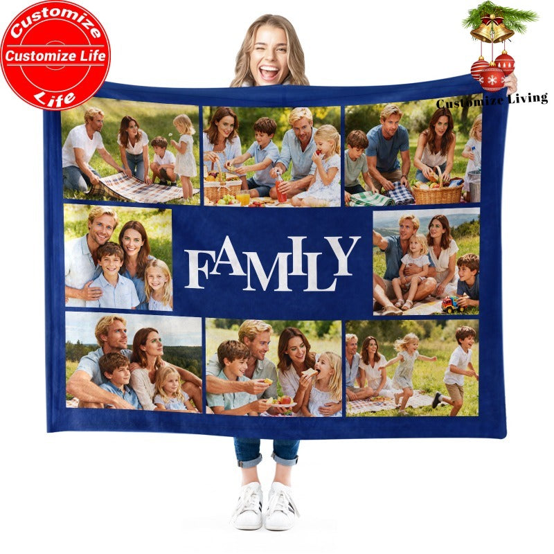 Personalized Family Keepsake Throw for Grandpa - Custom Cozy Comfort