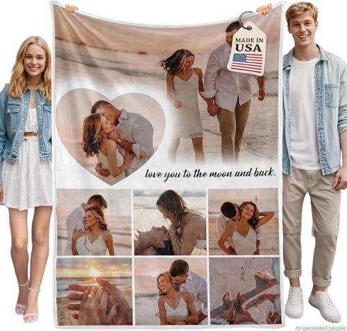 Custom Text and Photo Blanket - Soft Memory Throw with Your Favorite Message