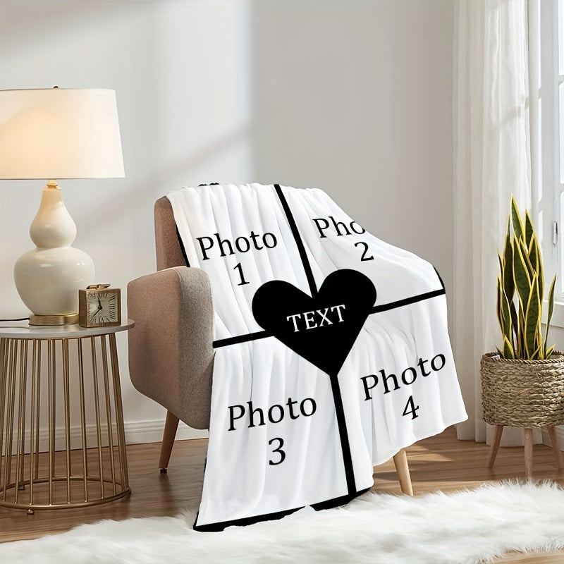 Personalized Couple Photo Blanket - Romantic Keepsake Gift