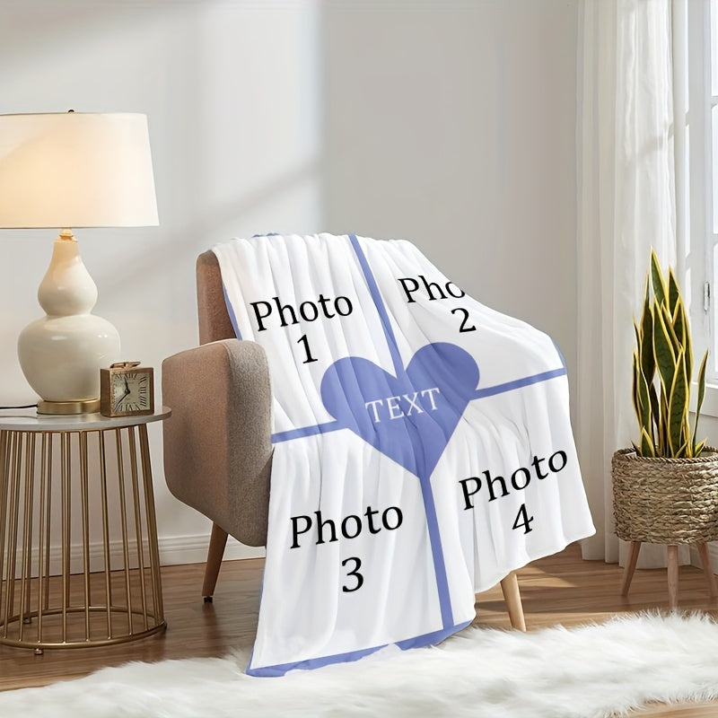 Personalized Engagement Gift Blanket - Custom Picture Throw