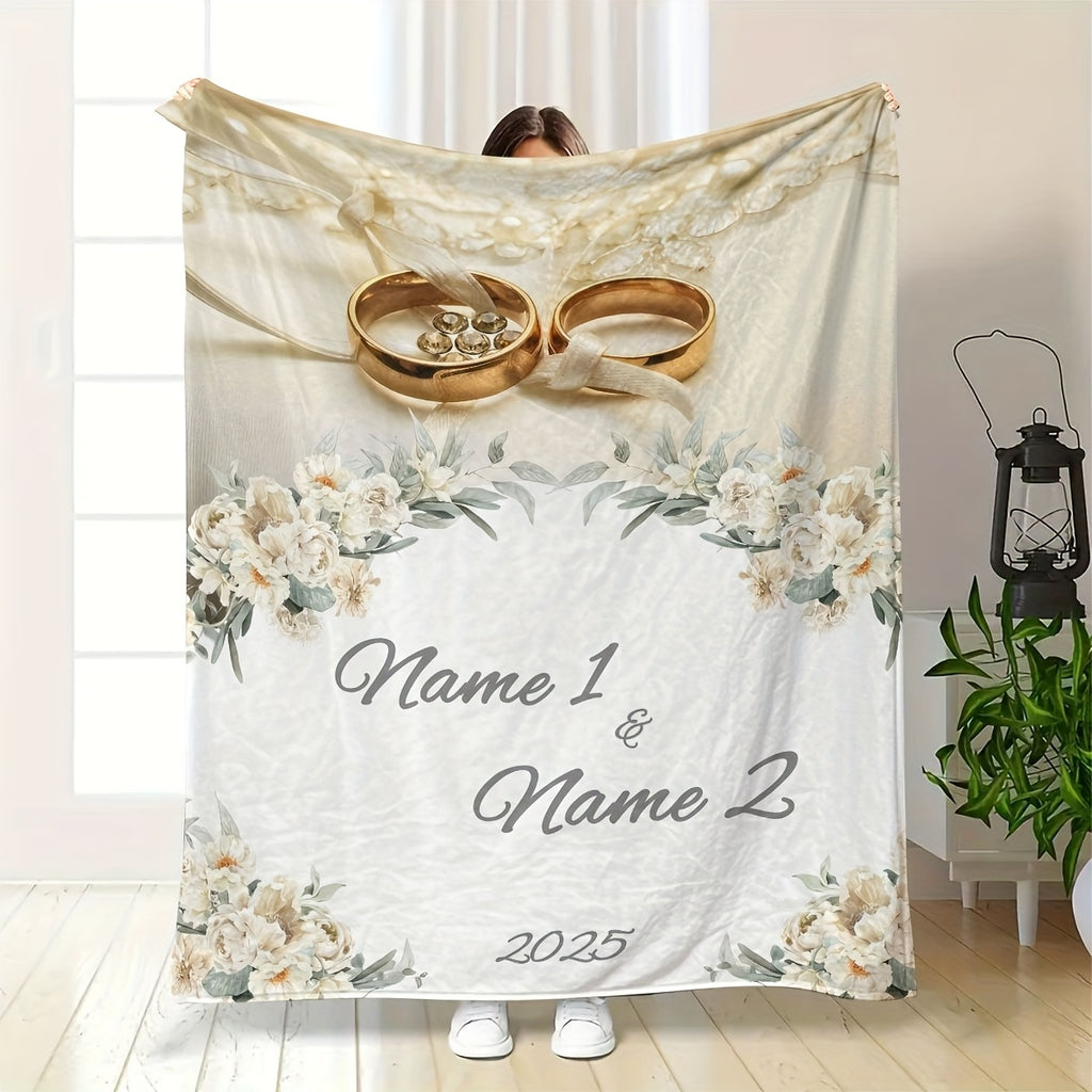 Custom Wedding Keepsake Blanket - Personalized Home Gift