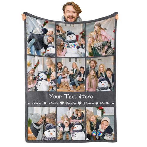 Custom Baby Memory Blanket - Personalized Photo Throw for New Parents