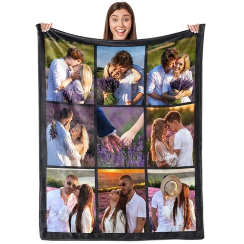 Personalized Anniversary Blanket - Custom Picture Throw for Couples