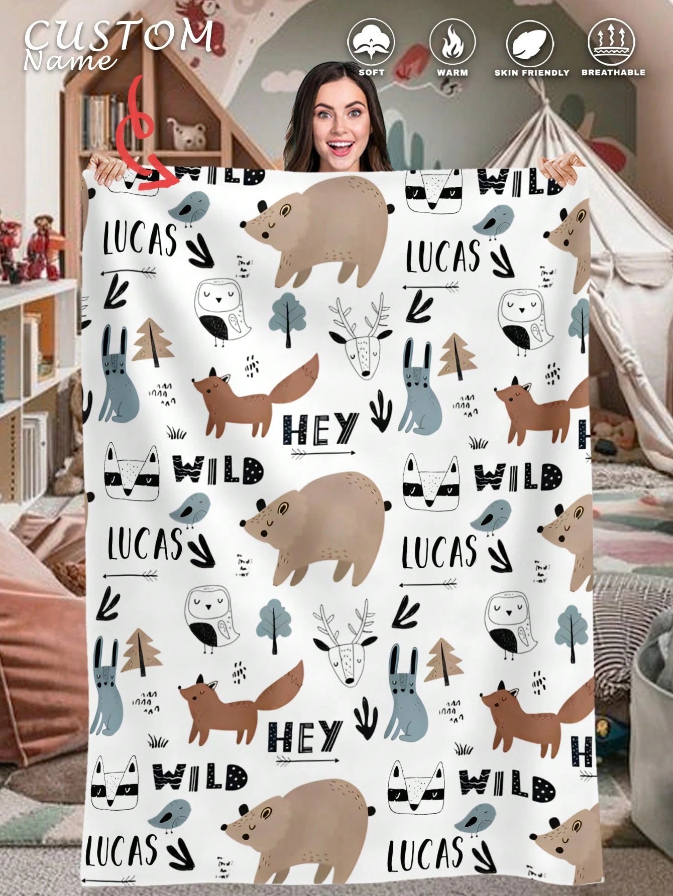 Custom Photo Blanket - Soft Cozy Throw for Family, Couples and Holiday Gifts