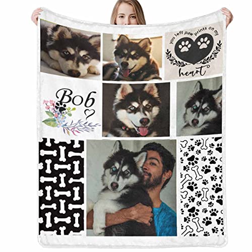 Personalized Memory Throw Blanket - Custom Couple Pictures in Soft Fleece
