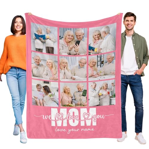 Custom Flannel Photo Blanket - Personalized Gift for Couples and Families