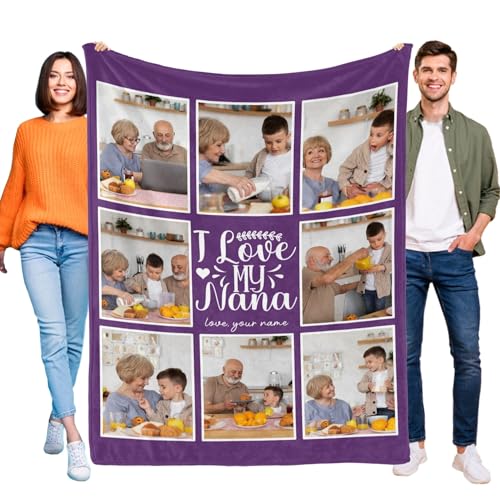 Custom Personalized Blanket - Flannel Photo Throw for Holiday and Birthday Gifts